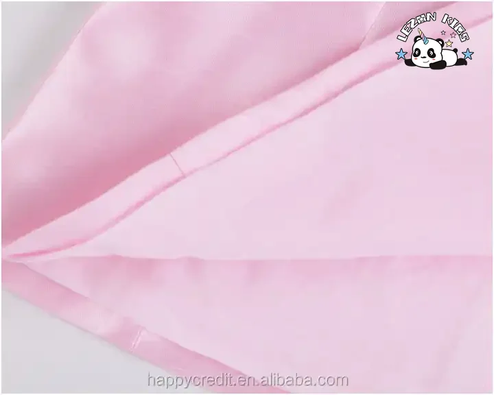 LEZONKIDS - Vestido de Seda Rosa com Bolsos Laterais e Decote Redondo sem Mangas para Meninas de 3 Anos